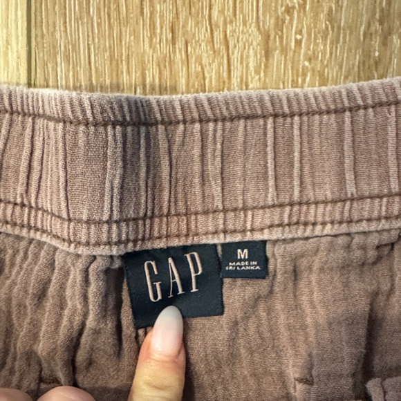 GAP | Gauzy Textured Brown Wide Leg Pants | size M - Picture 2 of 5